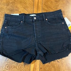 Womens Black high wasted denim shorts